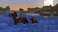 Horses can be ridden across water bodies (Image via Mojang Studios)